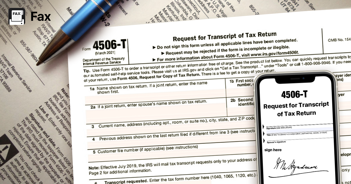 How To Fill Out And Send Form 4506 T To IRS Dingtone Fax